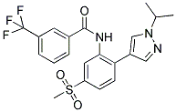 N-[2-(1-ISOPROPYL-(1H)-PYRAZOL-4-YL)-5-(METHYLSULPHONYL)PHENYL]-3-(TRIFLUOROMETHYL)BENZAMIDE Struktur