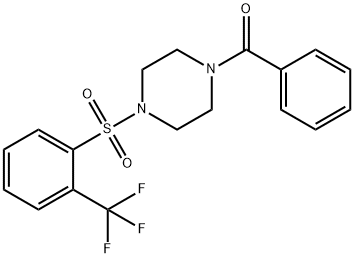 PHENYL(4-([2-(TRIFLUOROMETHYL)PHENYL]SULFONYL)PIPERAZINO)METHANONE Struktur