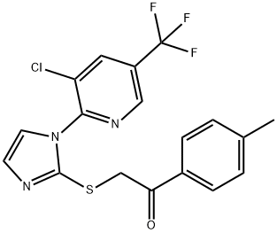 2-((1-[3-CHLORO-5-(TRIFLUOROMETHYL)-2-PYRIDINYL]-1H-IMIDAZOL-2-YL)SULFANYL)-1-(4-METHYLPHENYL)-1-ETHANONE Struktur