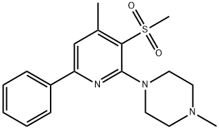 1-METHYL-4-[4-METHYL-3-(METHYLSULFONYL)-6-PHENYL-2-PYRIDINYL]PIPERAZINE Struktur