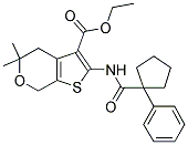 ETHYL 5,5-DIMETHYL-2-(1-PHENYLCYCLOPENTANECARBOXAMIDO)-5,7-DIHYDRO-4H-THIENO[2,3-C]PYRAN-3-CARBOXYLATE Struktur