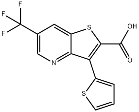 3-(2-THIENYL)-6-(TRIFLUOROMETHYL)THIENO[3,2-B]PYRIDINE-2-CARBOXYLIC ACID Struktur