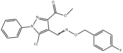 METHYL 5-CHLORO-4-(([(4-FLUOROBENZYL)OXY]IMINO)METHYL)-1-PHENYL-1H-PYRAZOLE-3-CARBOXYLATE Struktur