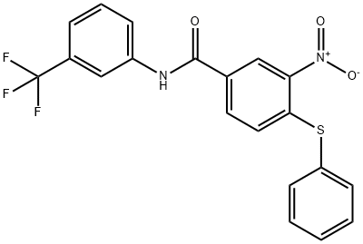 3-NITRO-4-(PHENYLSULFANYL)-N-[3-(TRIFLUOROMETHYL)PHENYL]BENZENECARBOXAMIDE Struktur