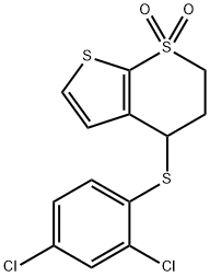 4-[(2,4-DICHLOROPHENYL)SULFANYL]-3,4-DIHYDRO-1LAMBDA6-THIENO[2,3-B]THIOPYRAN-1,1(2H)-DIONE Struktur