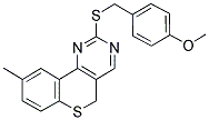 2-[(4-METHOXYBENZYL)SULFANYL]-9-METHYL-5H-THIOCHROMENO[4,3-D]PYRIMIDINE Struktur