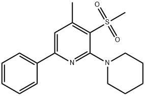 4-METHYL-3-(METHYLSULFONYL)-6-PHENYL-2-PIPERIDINOPYRIDINE Struktur