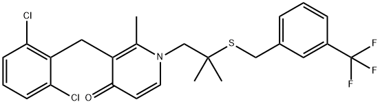 3-(2,6-DICHLOROBENZYL)-2-METHYL-1-(2-METHYL-2-([3-(TRIFLUOROMETHYL)BENZYL]SULFANYL)PROPYL)-4(1H)-PYRIDINONE Struktur