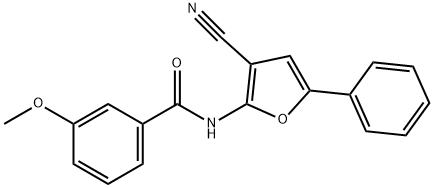 N-(3-CYANO-5-PHENYL-2-FURYL)-3-METHOXYBENZENECARBOXAMIDE Struktur