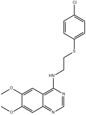 N-(2-[(4-CHLOROPHENYL)SULFANYL]ETHYL)-6,7-DIMETHOXY-4-QUINAZOLINAMINE Struktur