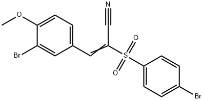 3-(3-BROMO-4-METHOXYPHENYL)-2-((4-BROMOPHENYL)SULFONYL)PROP-2-ENENITRILE Struktur