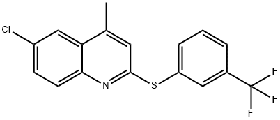 6-CHLORO-4-METHYL-2-([3-(TRIFLUOROMETHYL)PHENYL]SULFANYL)QUINOLINE Struktur