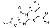 (6-ETHYL-4-OXO-3-PHENYL-3,4-DIHYDRO-THIENO[2,3-D]PYRIMIDIN-2-YLSULFANYL)-ACETIC ACID Struktur