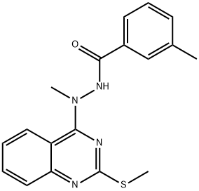 N',3-DIMETHYL-N'-[2-(METHYLSULFANYL)-4-QUINAZOLINYL]BENZENECARBOHYDRAZIDE Struktur