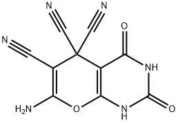 7-AMINO-2,4-DIOXO-1,2,3,4-TETRAHYDRO-5H-PYRANO[2,3-D]PYRIMIDINE-5,5,6-TRICARBONITRILE Struktur