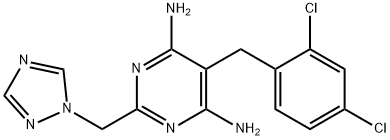 5-(2,4-DICHLOROBENZYL)-2-(1H-1,2,4-TRIAZOL-1-YLMETHYL)-4,6-PYRIMIDINEDIAMINE Struktur