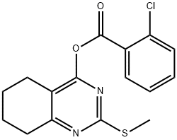 2-(METHYLSULFANYL)-5,6,7,8-TETRAHYDRO-4-QUINAZOLINYL 2-CHLOROBENZENECARBOXYLATE Struktur