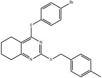 4-BROMOPHENYL 2-[(4-METHYLBENZYL)SULFANYL]-5,6,7,8-TETRAHYDRO-4-QUINAZOLINYL SULFIDE Struktur