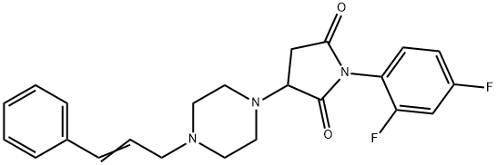 1-(2,4-DIFLUOROPHENYL)-3-[4-(3-PHENYL-2-PROPENYL)PIPERAZINO]DIHYDRO-1H-PYRROLE-2,5-DIONE Struktur