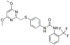 N-[S-[(4,6-DIMETHOXYPYRIMIDIN-2-YL)METHYL]-4-THIOPHENYL]-N'-[2-(TRIFLUOROMETHYL)PHENYL]UREA Struktur