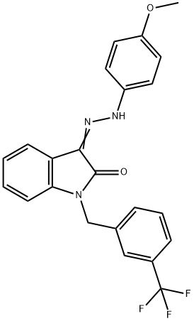 1-[3-(TRIFLUOROMETHYL)BENZYL]-1H-INDOLE-2,3-DIONE 3-[N-(4-METHOXYPHENYL)HYDRAZONE] Struktur