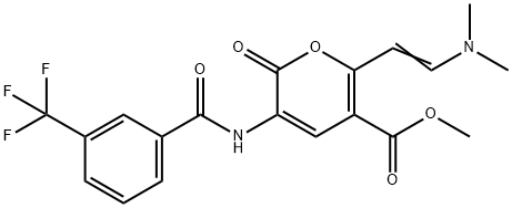 METHYL 6-[(E)-2-(DIMETHYLAMINO)ETHENYL]-2-OXO-3-([3-(TRIFLUOROMETHYL)BENZOYL]AMINO)-2H-PYRAN-5-CARBOXYLATE Struktur