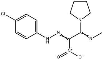 2-(METHYLIMINO)-1-NITRO-2-(1-PYRROLIDINYL)-1-ETHANONE N-(4-CHLOROPHENYL)HYDRAZONE Struktur