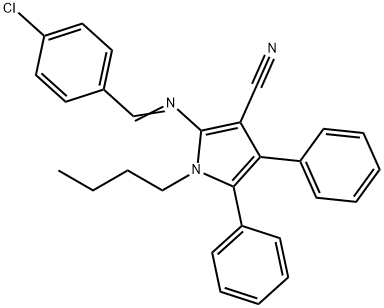 1-BUTYL-2-([(E)-(4-CHLOROPHENYL)METHYLIDENE]AMINO)-4,5-DIPHENYL-1H-PYRROLE-3-CARBONITRILE Struktur