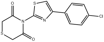 4-[4-(4-CHLOROPHENYL)-1,3-THIAZOL-2-YL]-3,5-THIOMORPHOLINEDIONE Struktur