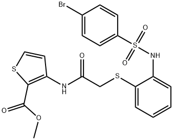 METHYL 3-((2-[(2-([(4-BROMOPHENYL)SULFONYL]AMINO)PHENYL)SULFANYL]ACETYL)AMINO)-2-THIOPHENECARBOXYLATE Struktur