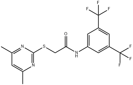 N-[3,5-BIS(TRIFLUOROMETHYL)PHENYL]-2-[(4,6-DIMETHYL-2-PYRIMIDINYL)SULFANYL]ACETAMIDE Struktur