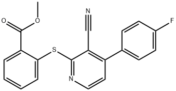 METHYL 2-([3-CYANO-4-(4-FLUOROPHENYL)-2-PYRIDINYL]SULFANYL)BENZENECARBOXYLATE Struktur