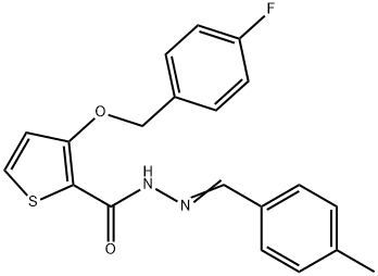 3-[(4-FLUOROBENZYL)OXY]-N'-[(E)-(4-METHYLPHENYL)METHYLIDENE]-2-THIOPHENECARBOHYDRAZIDE Struktur