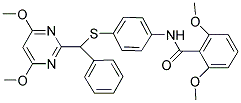 N-[4-[A-(4,6-DIMETHOXYPYRIMIDIN-2-YL)BENZYLTHIO]PHENYL]-2,6-DIMETHOXYBENZAMIDE Struktur