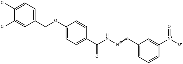 4-[(3,4-DICHLOROBENZYL)OXY]-N'-[(E)-(3-NITROPHENYL)METHYLIDENE]BENZENECARBOHYDRAZIDE Struktur