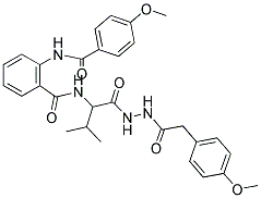 2-(4-METHOXYBENZAMIDO)-N-(1-(2-(2-(4-METHOXYPHENYL)ACETYL)HYDRAZINYL)-3-METHYL-1-OXOBUTAN-2-YL)BENZAMIDE Struktur
