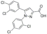 1-(2,4-DICHLOROPHENYL)-5-(3,4-DICHLOROPHENYL)-1H-PYRAZOLE-3-CARBOXYLIC ACID Struktur