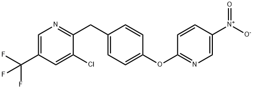 3-CHLORO-2-(4-[(5-NITRO-2-PYRIDINYL)OXY]BENZYL)-5-(TRIFLUOROMETHYL)PYRIDINE Struktur