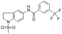 N-[2,3-DIHYDRO-1-(METHYLSULPHONYL)-(1H)-INDOL-5-YL]-3-(TRIFLUOROMETHYL)BENZAMIDE Struktur