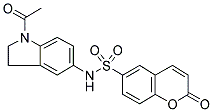 N-(1-ACETYL-2,3-DIHYDRO-(1H)-INDOL-5-YL)-2-OXO-1-BENZOPYRAN-6-SULPHONAMIDE Struktur