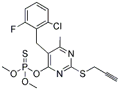 O-[5-(2-CHLORO-6-FLUOROBENZYL)-6-METHYL-2-(PROP-2-YNYLTHIO)PYRIMIDIN-4-YL] O,O-DIMETHYL PHOSPHOTHIOATE Struktur