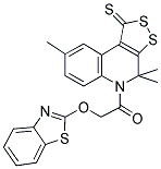 5-[(1,3-BENZOTHIAZOL-2-YLOXY)ACETYL]-4,4,8-TRIMETHYL-4,5-DIHYDRO-1H-[1,2]DITHIOLO[3,4-C]QUINOLINE-1-THIONE Struktur