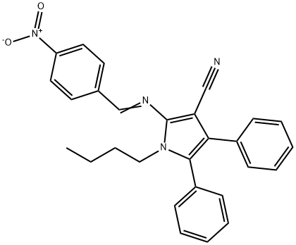 1-BUTYL-2-([(E)-(4-NITROPHENYL)METHYLIDENE]AMINO)-4,5-DIPHENYL-1H-PYRROLE-3-CARBONITRILE Struktur