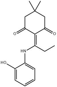 2-[1-(2-HYDROXYANILINO)PROPYLIDENE]-5,5-DIMETHYLCYCLOHEXANE-1,3-DIONE Struktur