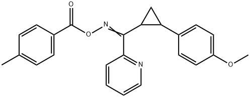 2-([2-(4-METHOXYPHENYL)CYCLOPROPYL]([(4-METHYLBENZOYL)OXY]IMINO)METHYL)PYRIDINE Struktur