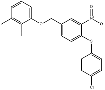 1-((4-[(4-CHLOROPHENYL)SULFANYL]-3-NITROBENZYL)OXY)-2,3-DIMETHYLBENZENE Struktur