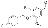 3-BROMO-4-[(4-CHLOROBENZYL)OXY]-5-METHOXYBENZALDEHYDE Struktur