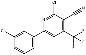 2-CHLORO-6-(3-CHLOROPHENYL)-4-(TRIFLUOROMETHYL)NICOTINONITRILE Struktur