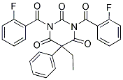 5-ETHYL-1,3-BIS(2-FLUOROBENZOYL)-5-PHENYLPYRIMIDINE-2,4,6(1H,3H,5H)-TRIONE Struktur