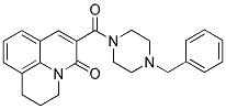 6-[(4-BENZYLPIPERAZINO)CARBONYL]-2,3-DIHYDRO-(1H)-BENZO[IJ]QUINOLIZIN-5-ONE Struktur